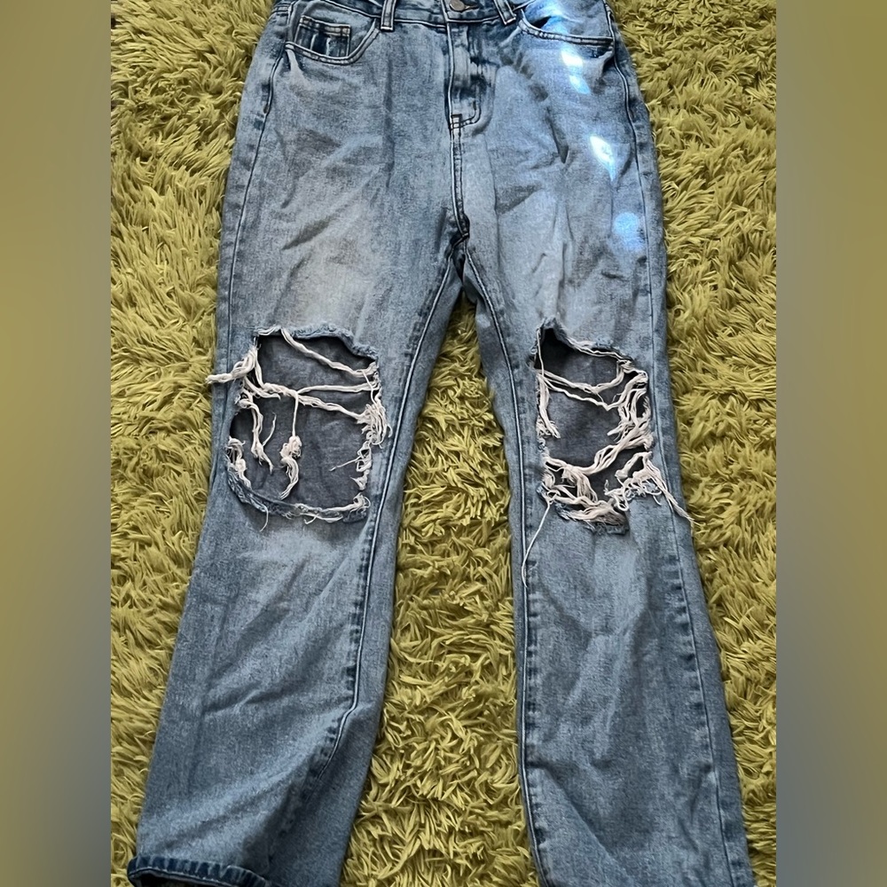 High Rise Ripped Jeans Size Small - Picture 4 of 5